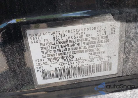2024 Nissan Sentra Sv Xtronic Cvt from USA, damaged, VIN 3N1AB8CV1RY258229
